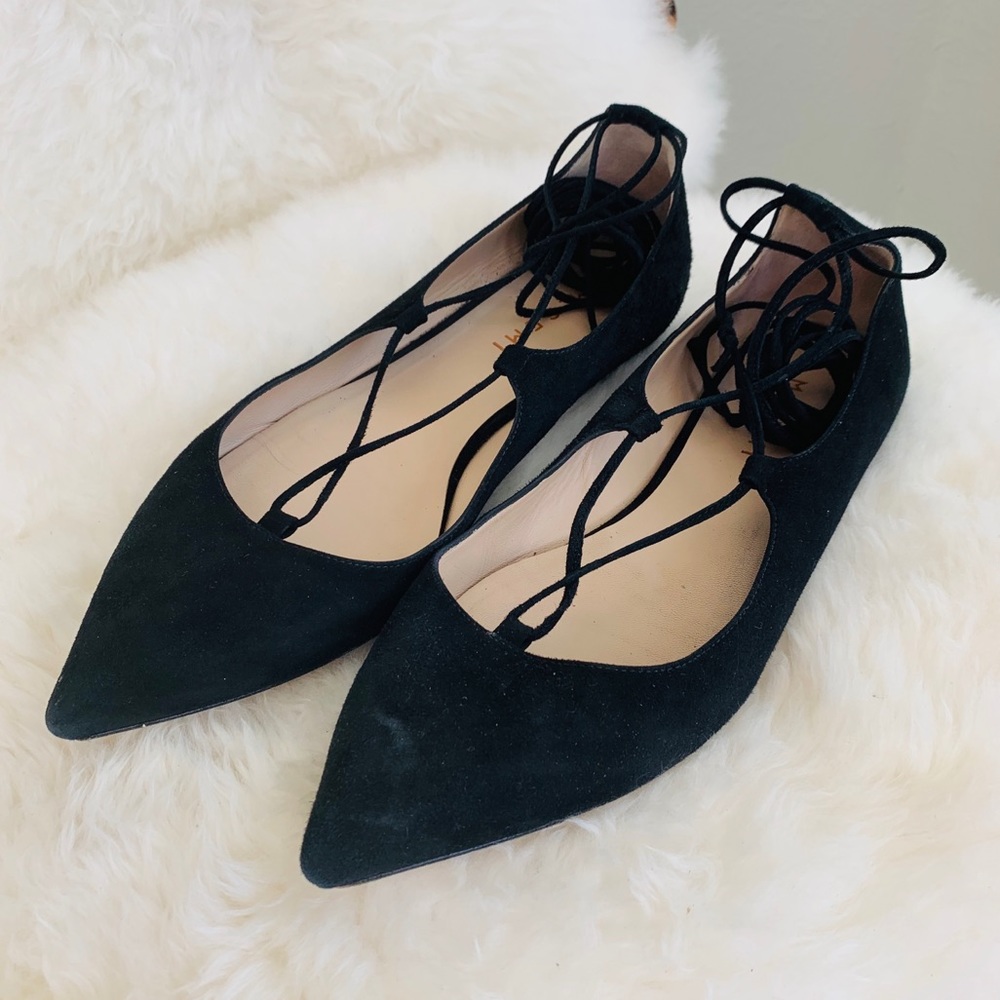 M. Gemi The Brezza Lace-Up Flat Black Suede 39